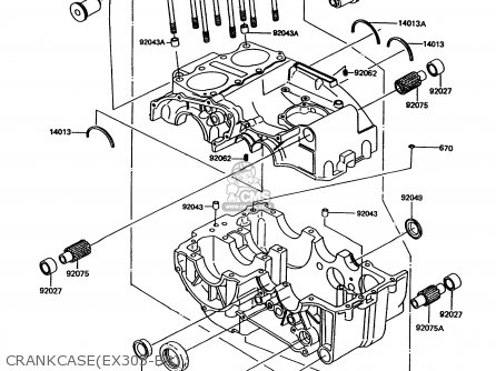 CRANKCASE(EX305-B8) - EX305B8 GPZ305 1991 EUROPE UK / BELT DRIVE