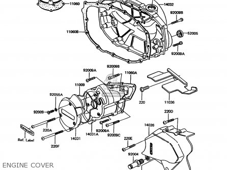 ENGINE COVER - EX305B8 GPZ305 1991 EUROPE UK / BELT DRIVE