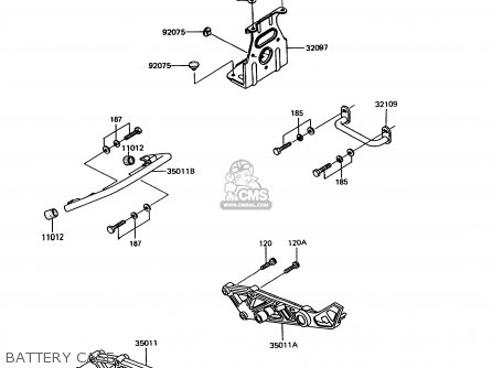 BATTERY CASE - EX305B8 GPZ305 1991 EUROPE UK / BELT DRIVE