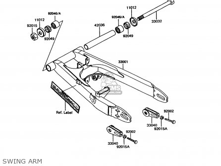 SWING ARM - EX305B8 GPZ305 1991 EUROPE UK / BELT DRIVE