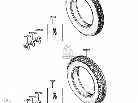 TIRE - EX305B8 GPZ305 1991 EUROPE UK / BELT DRIVE