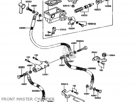 FRONT MASTER CYLINDER - EX305B8 GPZ305 1991 EUROPE UK / BELT DRIVE