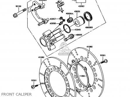 FRONT CALIPER - EX305B8 GPZ305 1991 EUROPE UK / BELT DRIVE