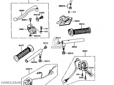 HANDLEBAR - EX305B8 GPZ305 1991 EUROPE UK / BELT DRIVE