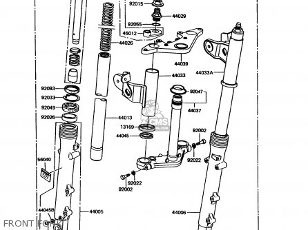 FRONT FORK - EX305B8 GPZ305 1991 EUROPE UK / BELT DRIVE