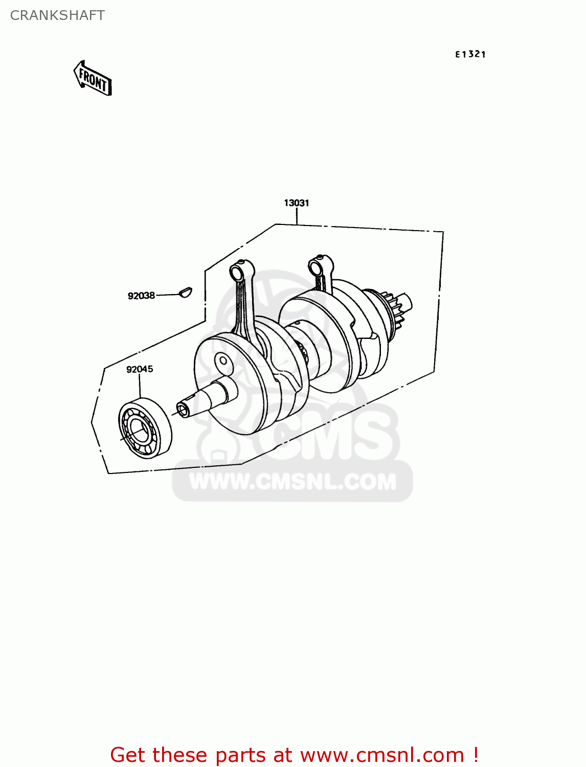 CRANKSHAFT EX305B9 GPZ305 1993 UNITED KINGDOM / BELT DRIVE