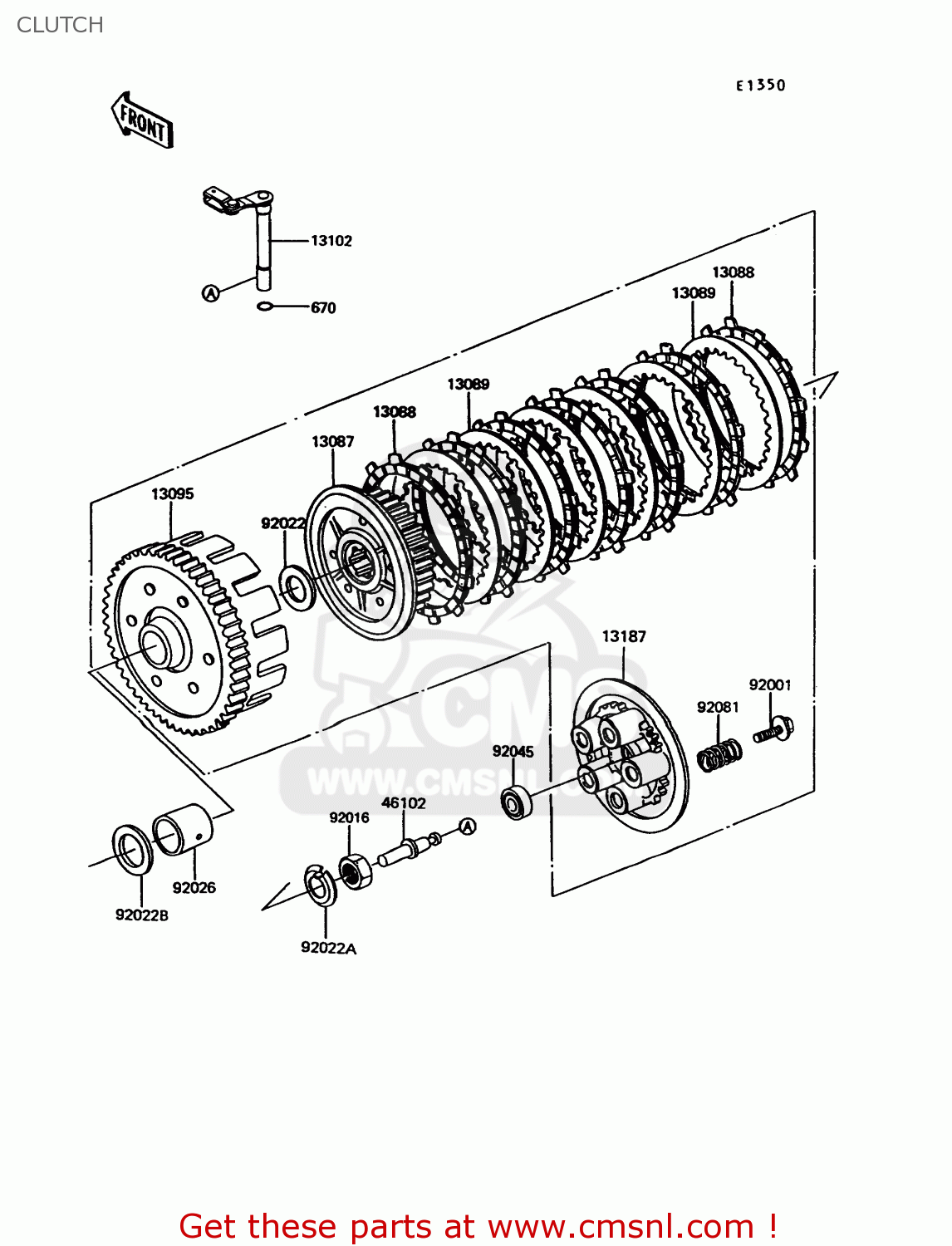 CLUTCH EX305B9 GPZ305 1993 UNITED KINGDOM / BELT DRIVE