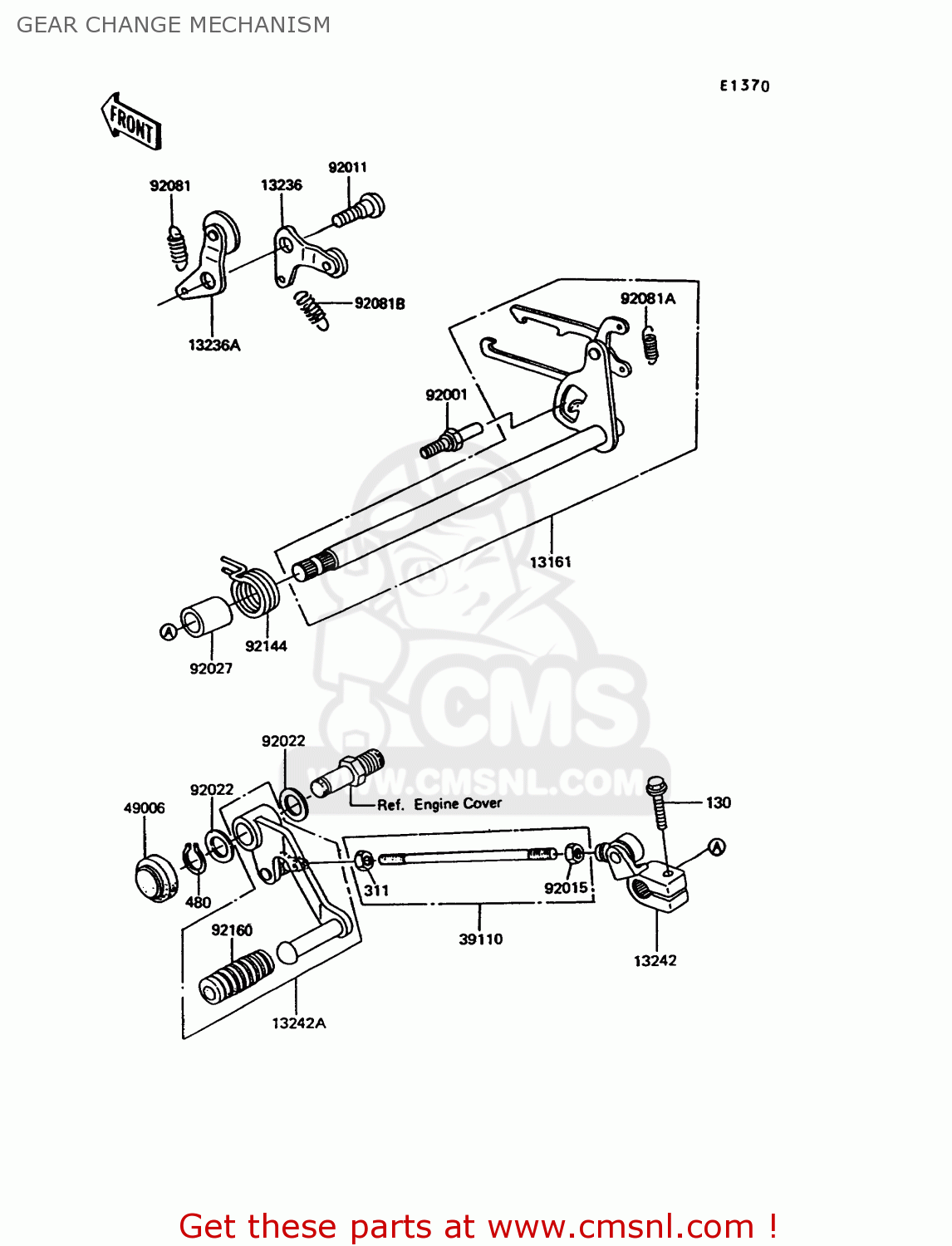 GEAR CHANGE MECHANISM EX305B9 GPZ305 1993 UNITED KINGDOM / BELT DRIVE