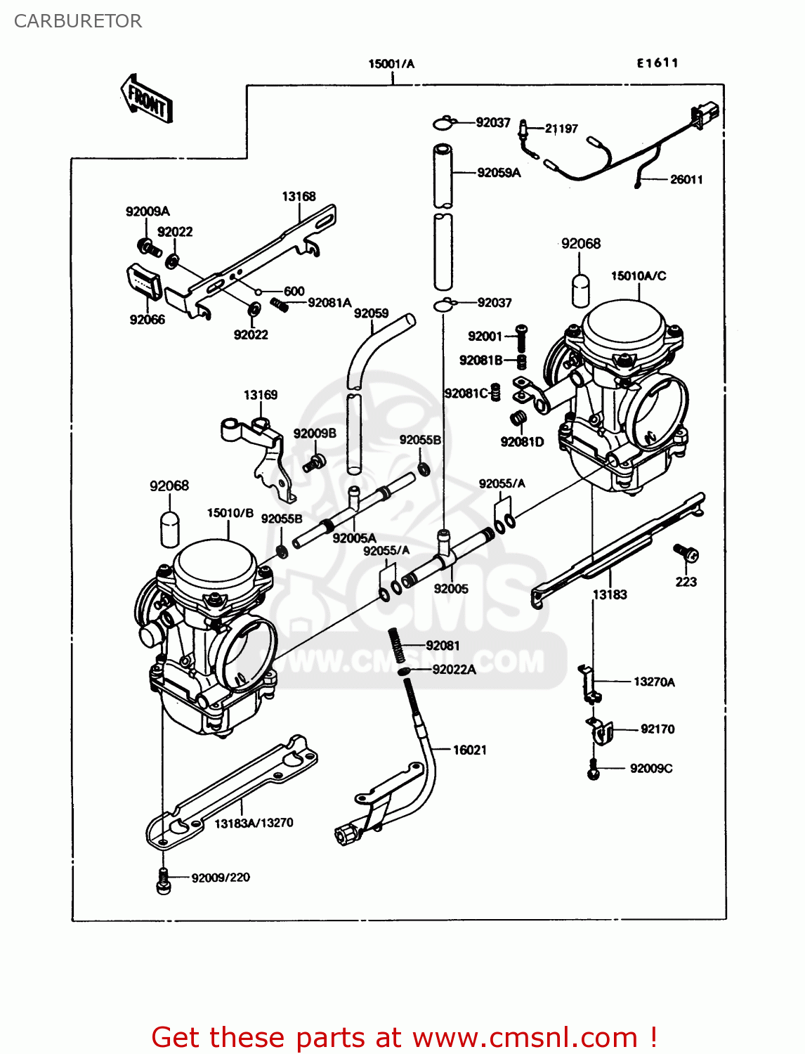 CARBURETOR EX305B9 GPZ305 1993 UNITED KINGDOM / BELT DRIVE