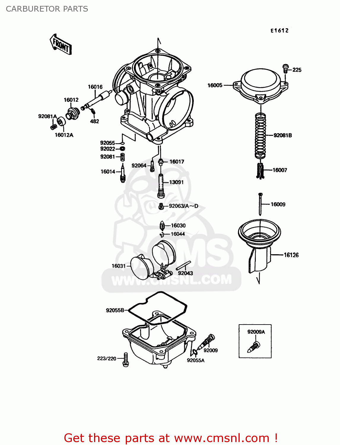CARBURETOR PARTS EX305B9 GPZ305 1993 UNITED KINGDOM / BELT DRIVE