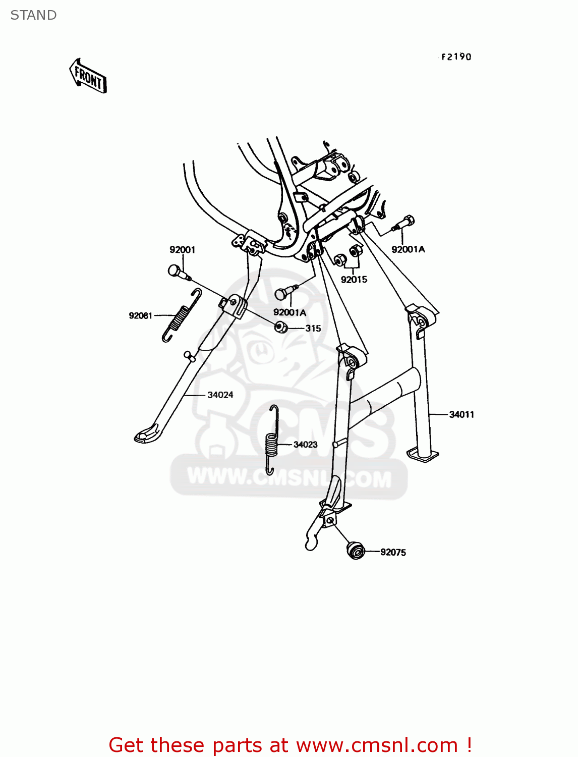 STAND EX305B9 GPZ305 1993 UNITED KINGDOM / BELT DRIVE