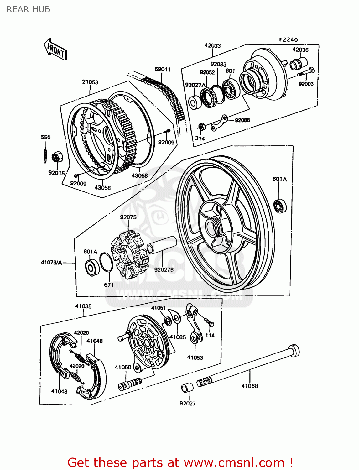 REAR HUB EX305B9 GPZ305 1993 UNITED KINGDOM / BELT DRIVE