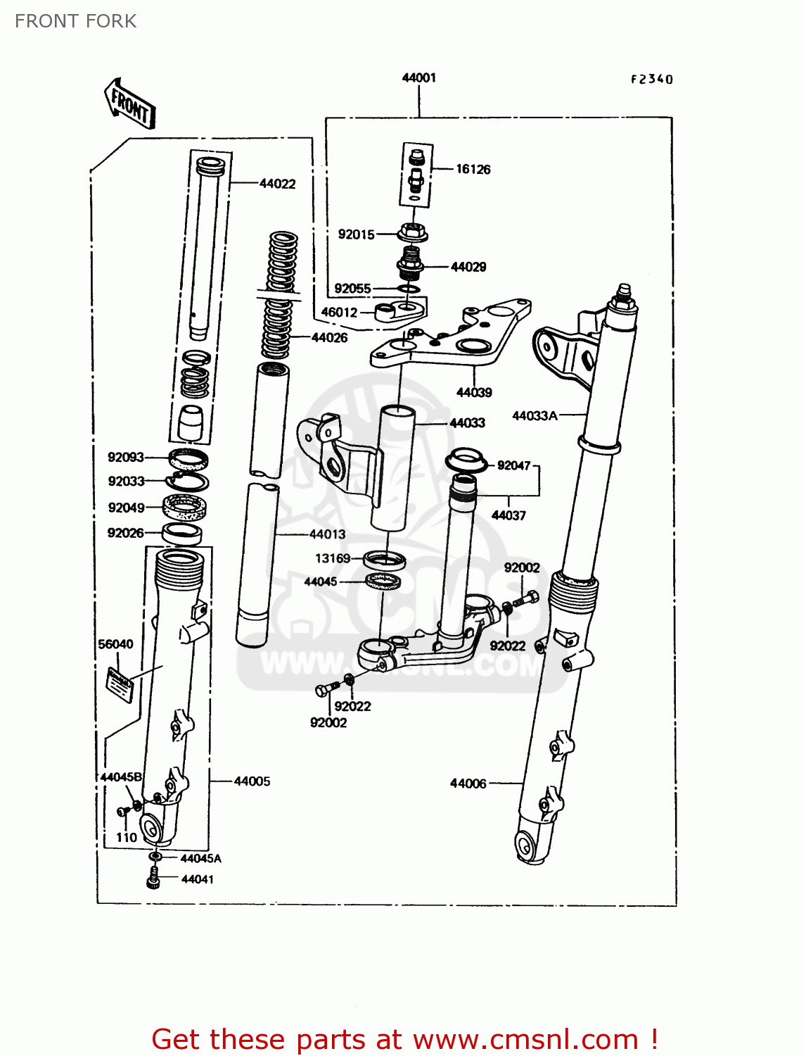 FRONT FORK EX305B9 GPZ305 1993 UNITED KINGDOM / BELT DRIVE