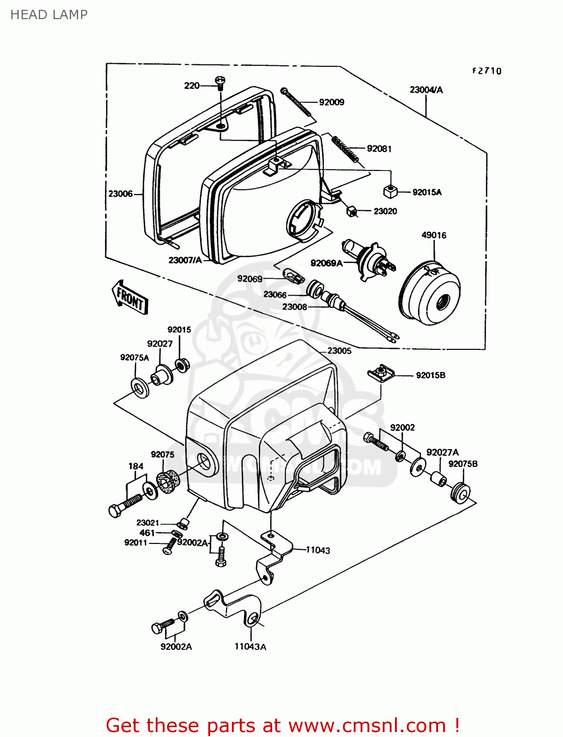 HEAD LAMP EX305B9 GPZ305 1993 UNITED KINGDOM / BELT DRIVE