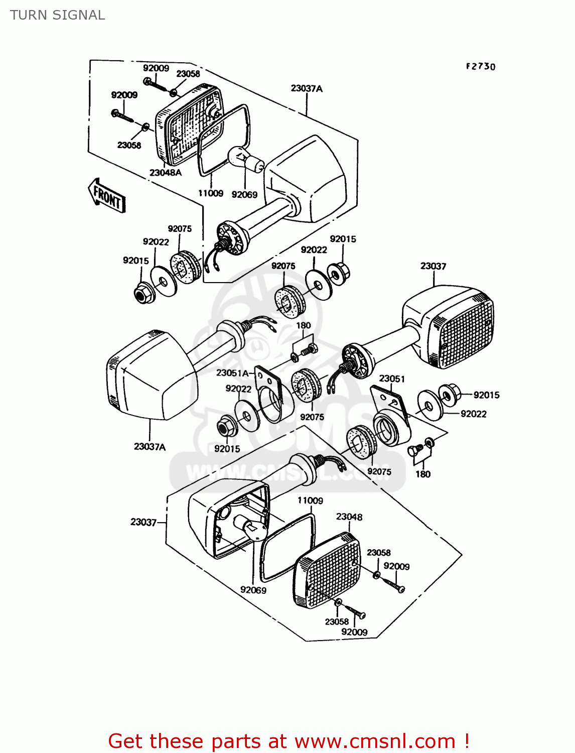 TURN SIGNAL EX305B9 GPZ305 1993 UNITED KINGDOM / BELT DRIVE