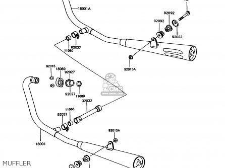 MUFFLER - EX305B9 GPZ305 1993 UNITED KINGDOM / BELT DRIVE