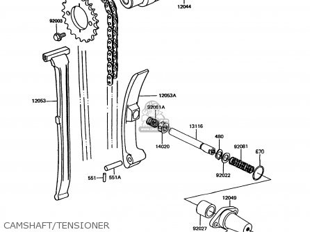 CAMSHAFT/TENSIONER - EX305B9 GPZ305 1993 UNITED KINGDOM / BELT DRIVE