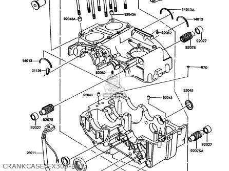 CRANKCASE(EX305-B9) - EX305B9 GPZ305 1993 UNITED KINGDOM / BELT DRIVE