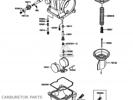 CARBURETOR PARTS - EX305B9 GPZ305 1993 UNITED KINGDOM / BELT DRIVE
