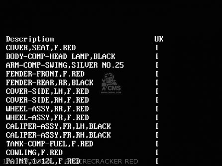 1991 EX305-B8     B1 FIRECRACKER RED - EX305B9 GPZ305 1993 UNITED KINGDOM / BELT DRIVE