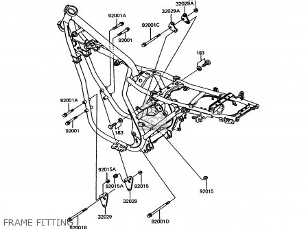 FRAME FITTING - EX305B9 GPZ305 1993 UNITED KINGDOM / BELT DRIVE