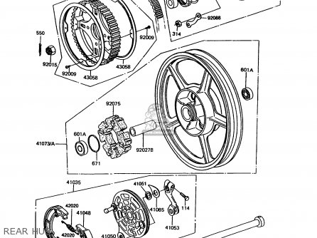 REAR HUB - EX305B9 GPZ305 1993 UNITED KINGDOM / BELT DRIVE