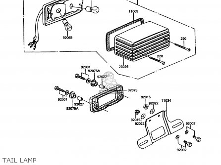 TAIL LAMP - EX305B9 GPZ305 1993 UNITED KINGDOM / BELT DRIVE