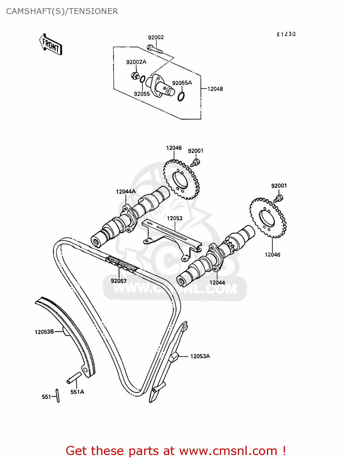 CAMSHAFT(S)/TENSIONER EX400A2 GPZ400S 1988 SWEDEN