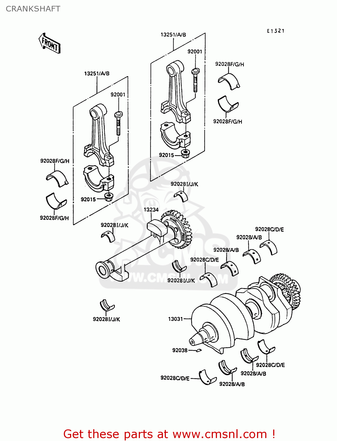 CRANKSHAFT EX400A2 GPZ400S 1988 SWEDEN