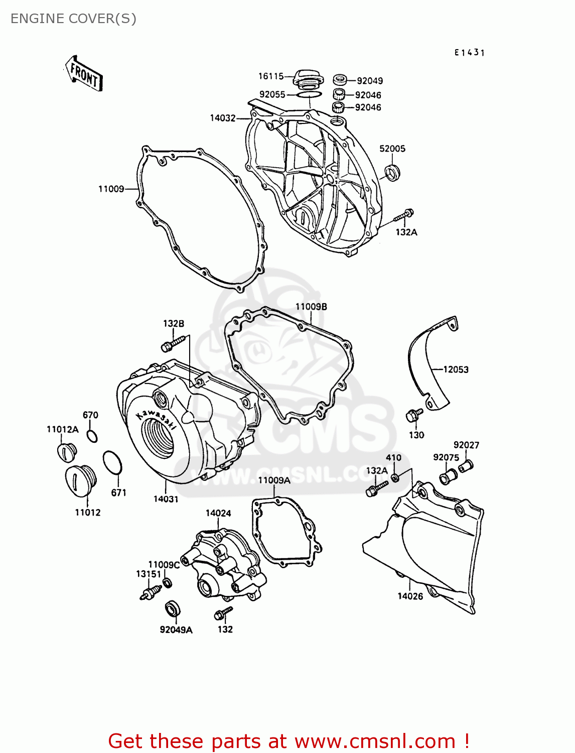 ENGINE COVER(S) EX400A2 GPZ400S 1988 SWEDEN