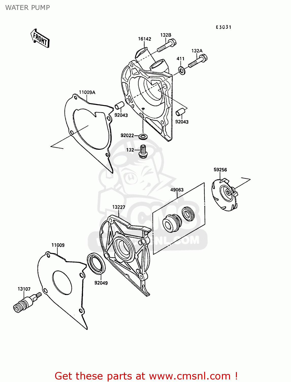 WATER PUMP EX400A2 GPZ400S 1988 SWEDEN