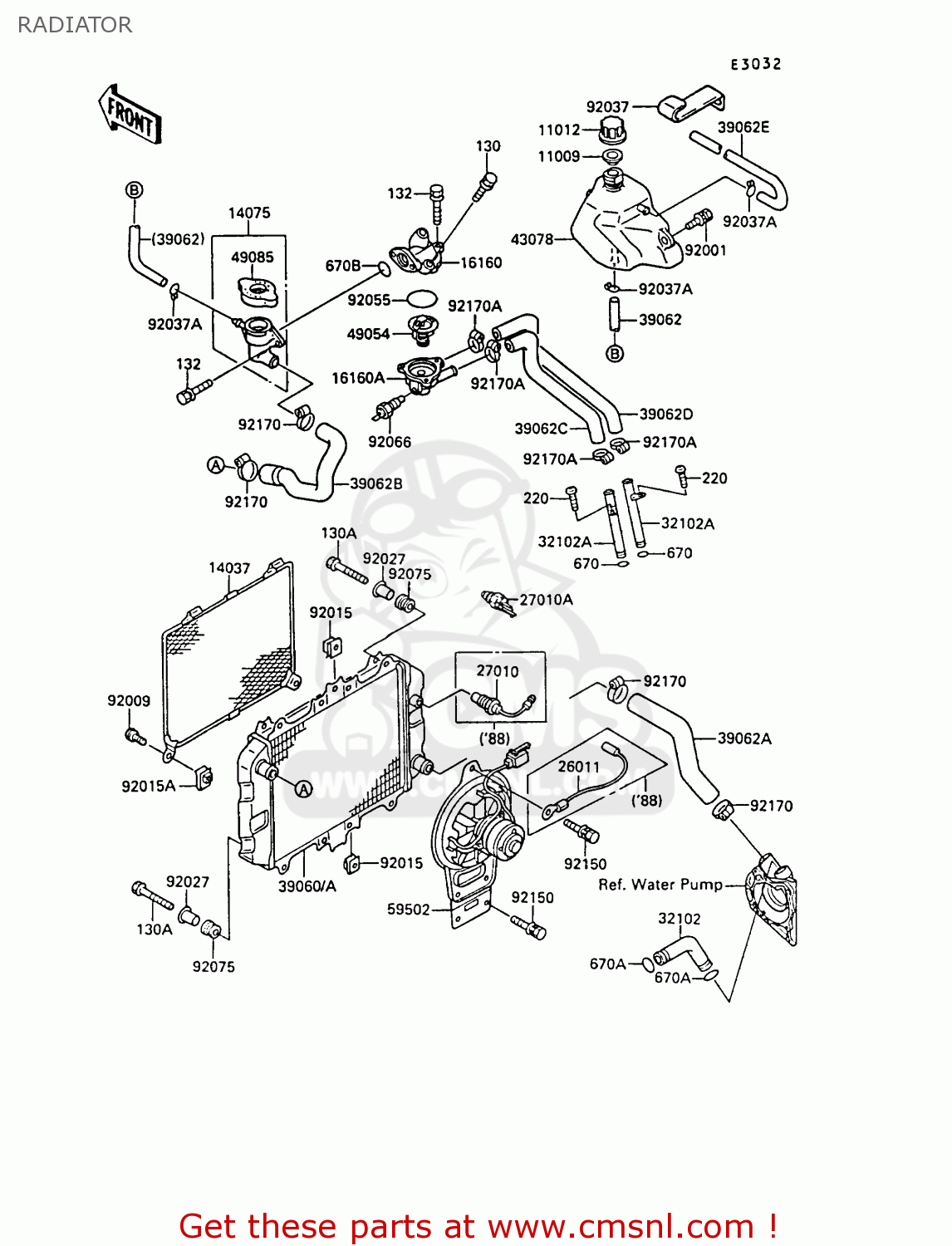 RADIATOR EX400A2 GPZ400S 1988 SWEDEN