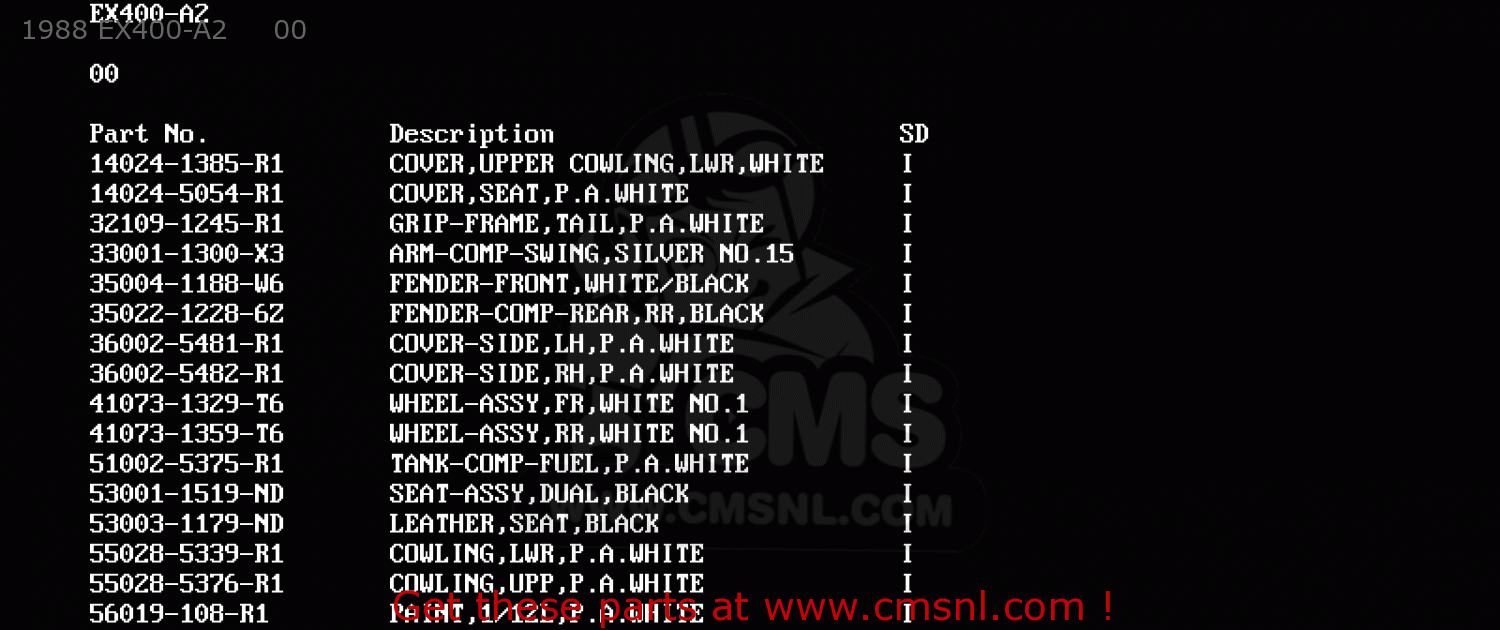 1988 EX400-A2     00 EX400A2 GPZ400S 1988 SWEDEN