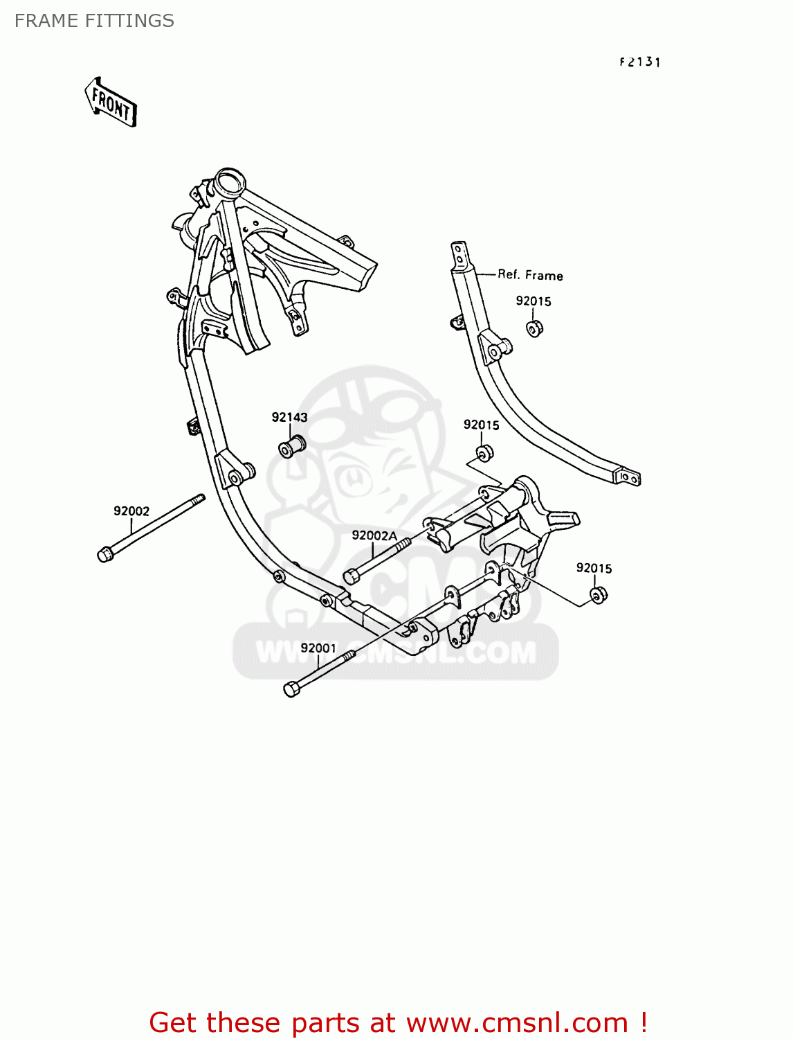 FRAME FITTINGS EX400A2 GPZ400S 1988 SWEDEN