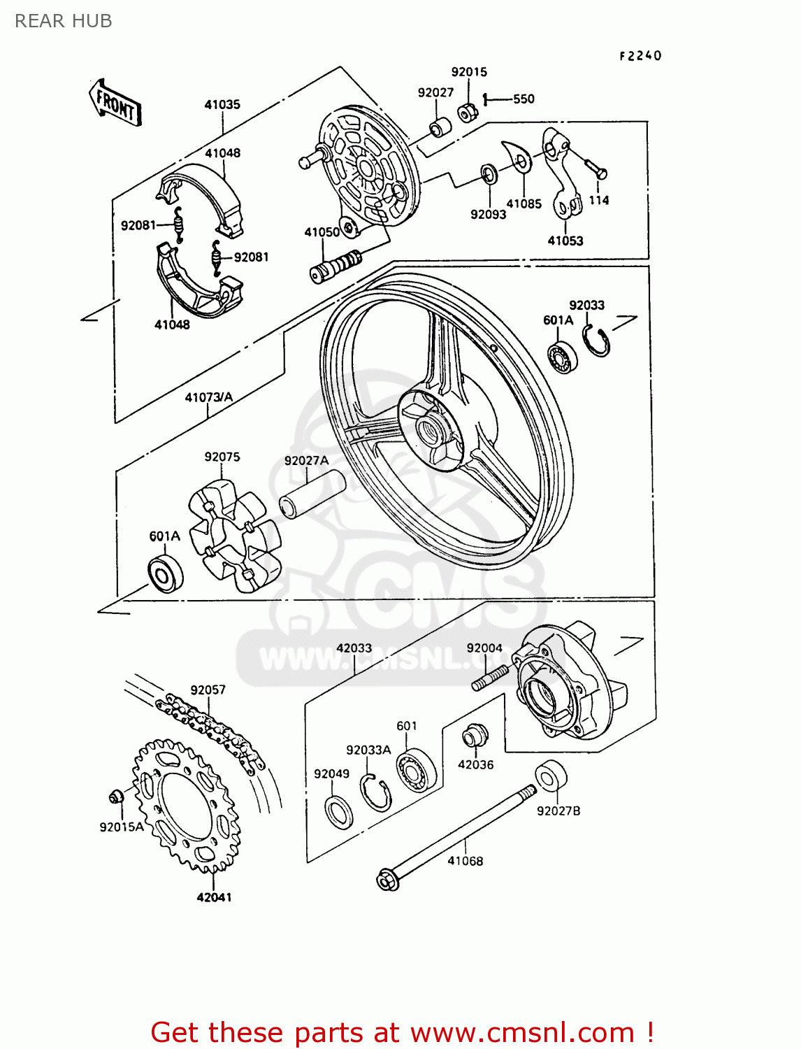 REAR HUB EX400A2 GPZ400S 1988 SWEDEN