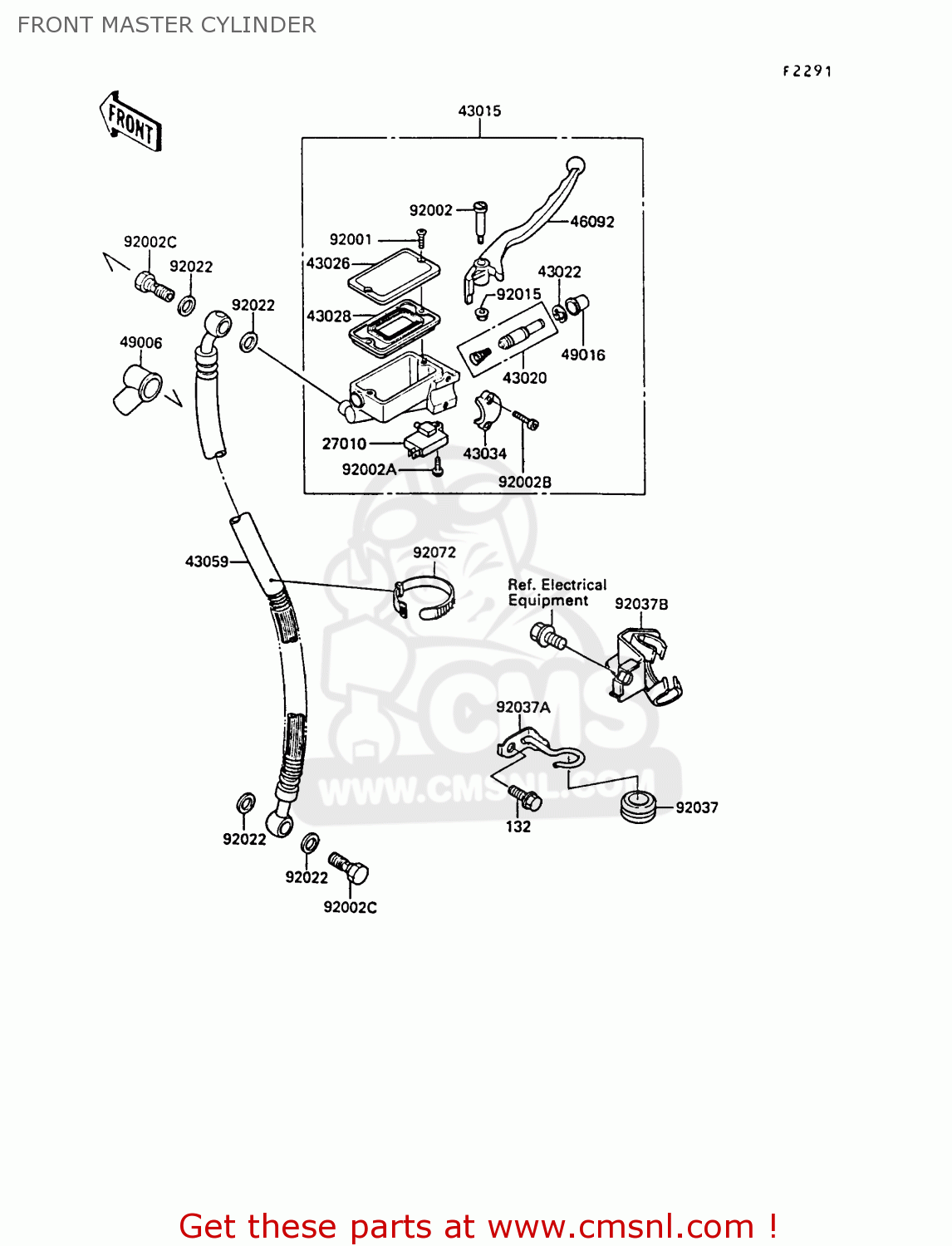 FRONT MASTER CYLINDER EX400A2 GPZ400S 1988 SWEDEN