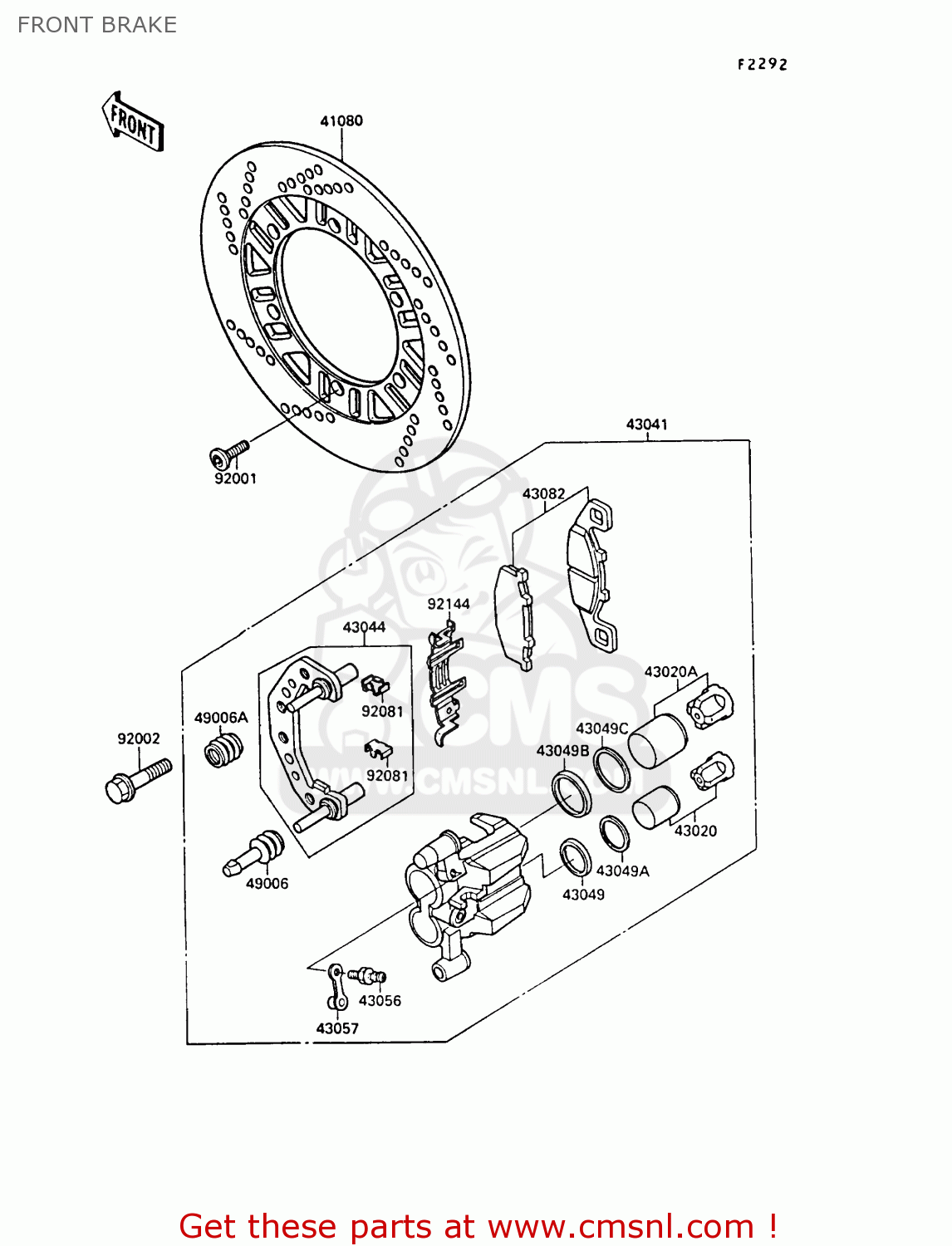 FRONT BRAKE EX400A2 GPZ400S 1988 SWEDEN