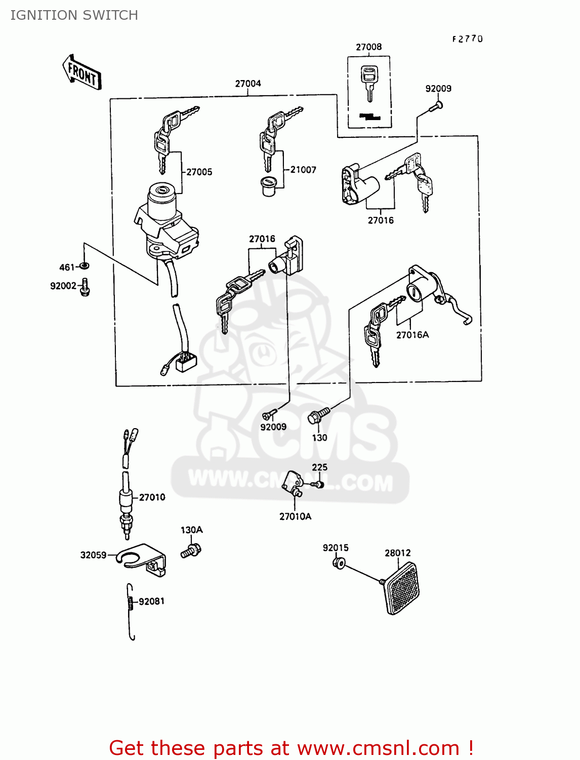 IGNITION SWITCH EX400A2 GPZ400S 1988 SWEDEN