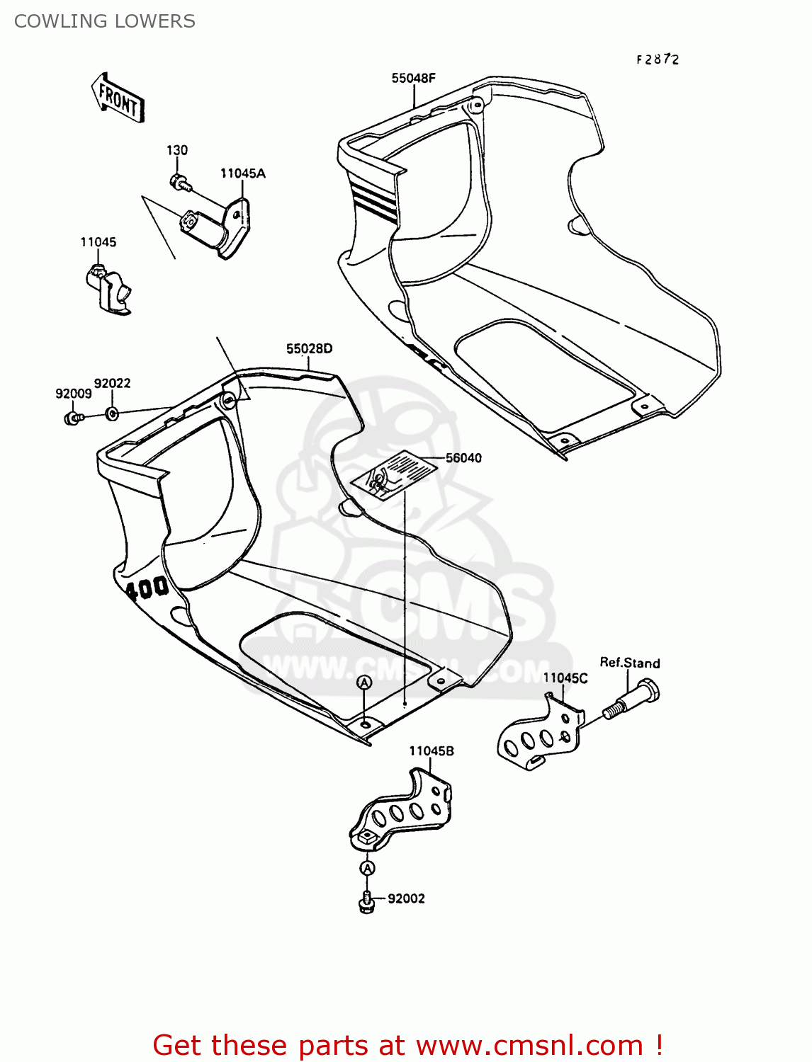 COWLING LOWERS EX400A2 GPZ400S 1988 SWEDEN