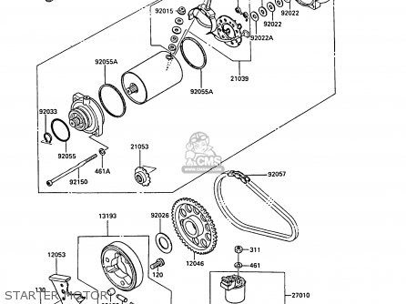 STARTER MOTOR - EX400A2 GPZ400S 1988 SWEDEN