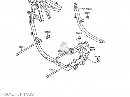 FRAME FITTINGS - EX400A2 GPZ400S 1988 SWEDEN