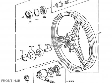 FRONT HUB - EX400A2 GPZ400S 1988 SWEDEN