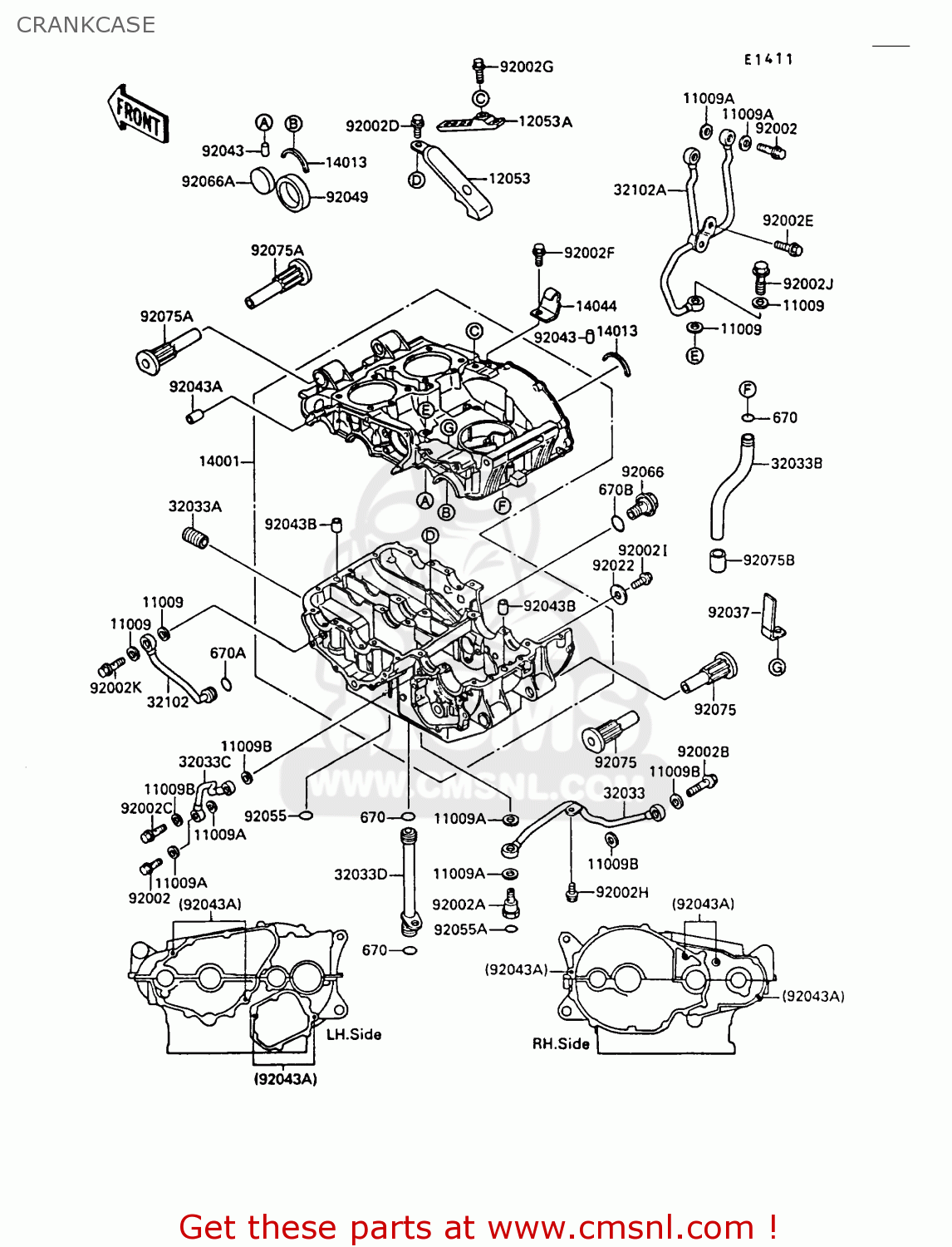 CRANKCASE EX400A3 GPZ400S 1989 SWEDEN
