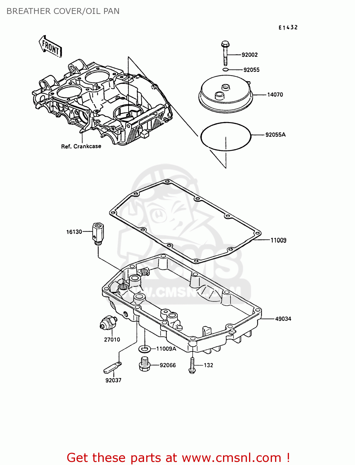 BREATHER COVER/OIL PAN EX400A3 GPZ400S 1989 SWEDEN