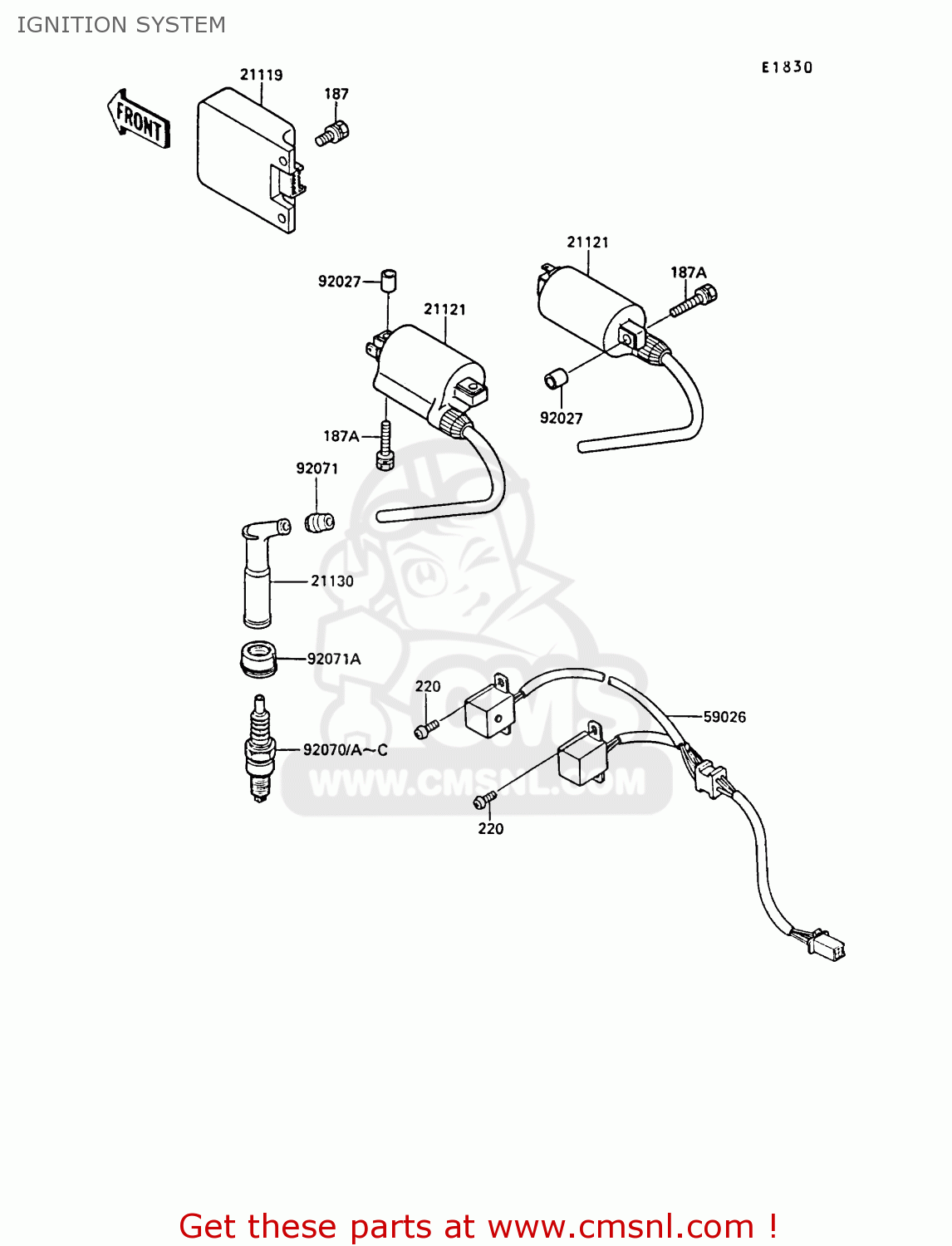 IGNITION SYSTEM EX400A3 GPZ400S 1989 SWEDEN