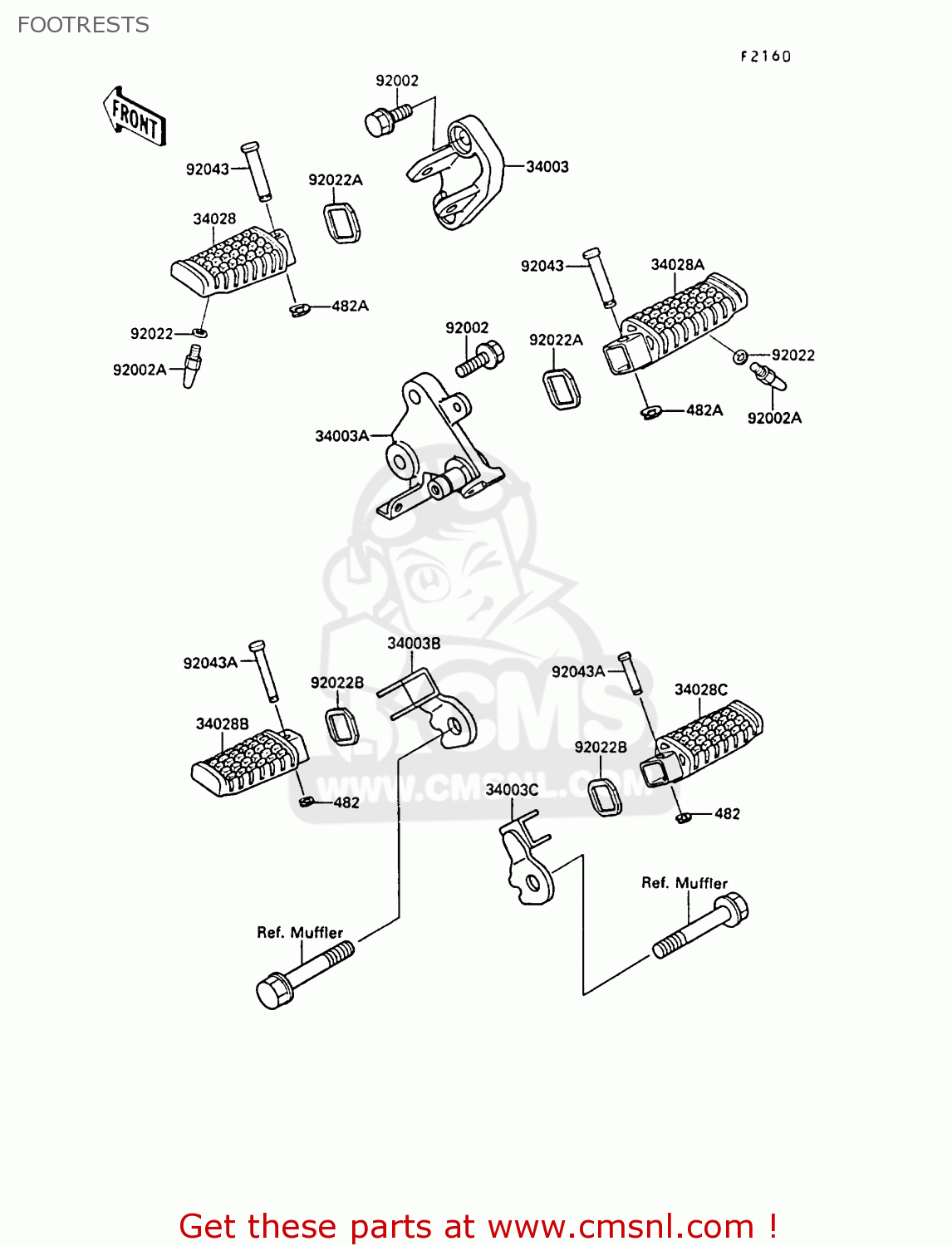 FOOTRESTS EX400A3 GPZ400S 1989 SWEDEN