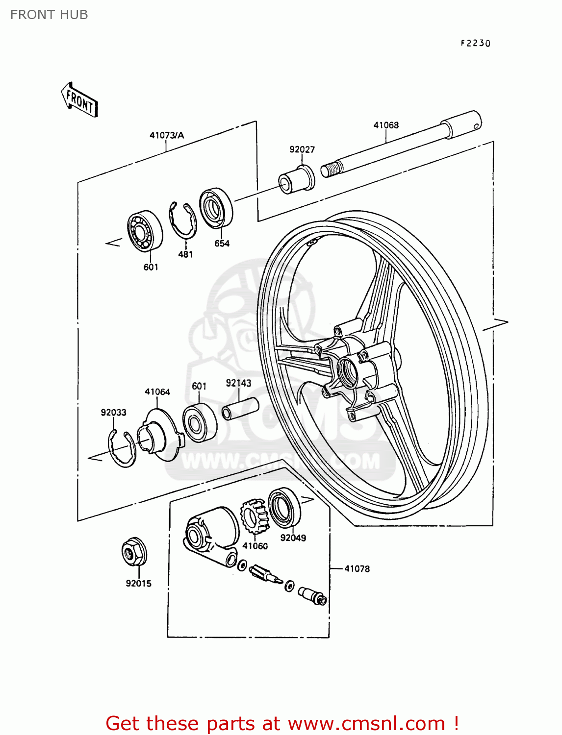 FRONT HUB EX400A3 GPZ400S 1989 SWEDEN