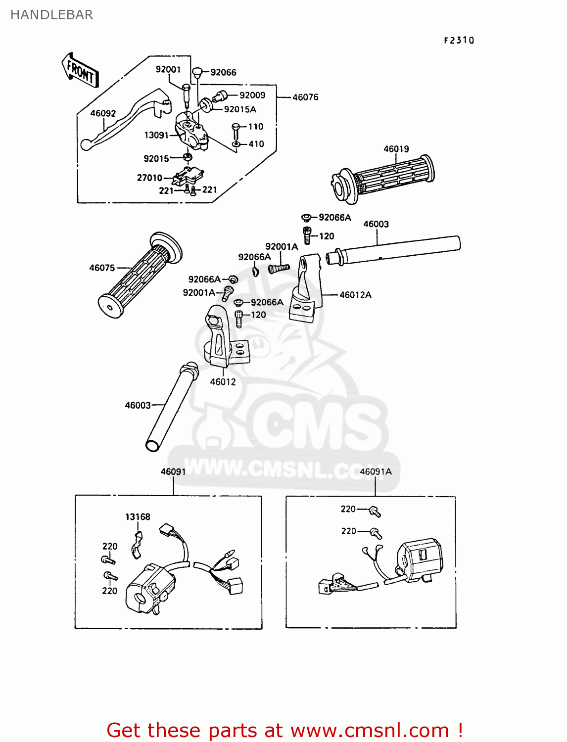 HANDLEBAR EX400A3 GPZ400S 1989 SWEDEN