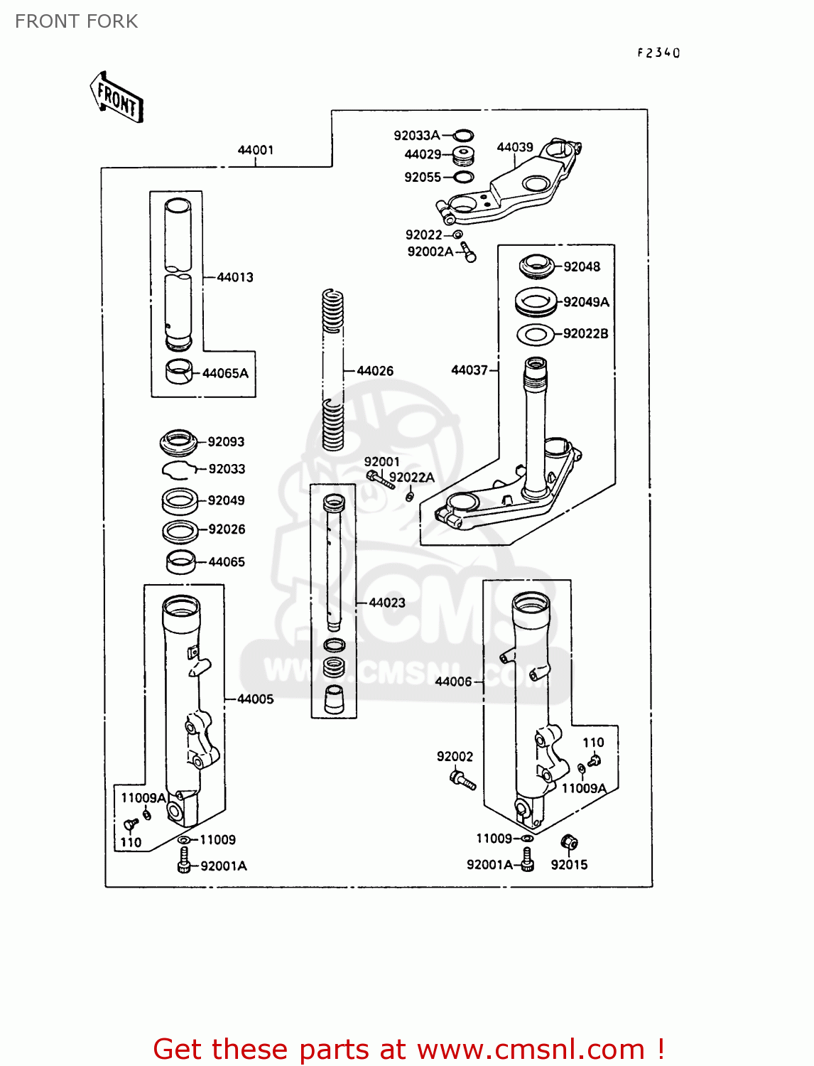 FRONT FORK EX400A3 GPZ400S 1989 SWEDEN