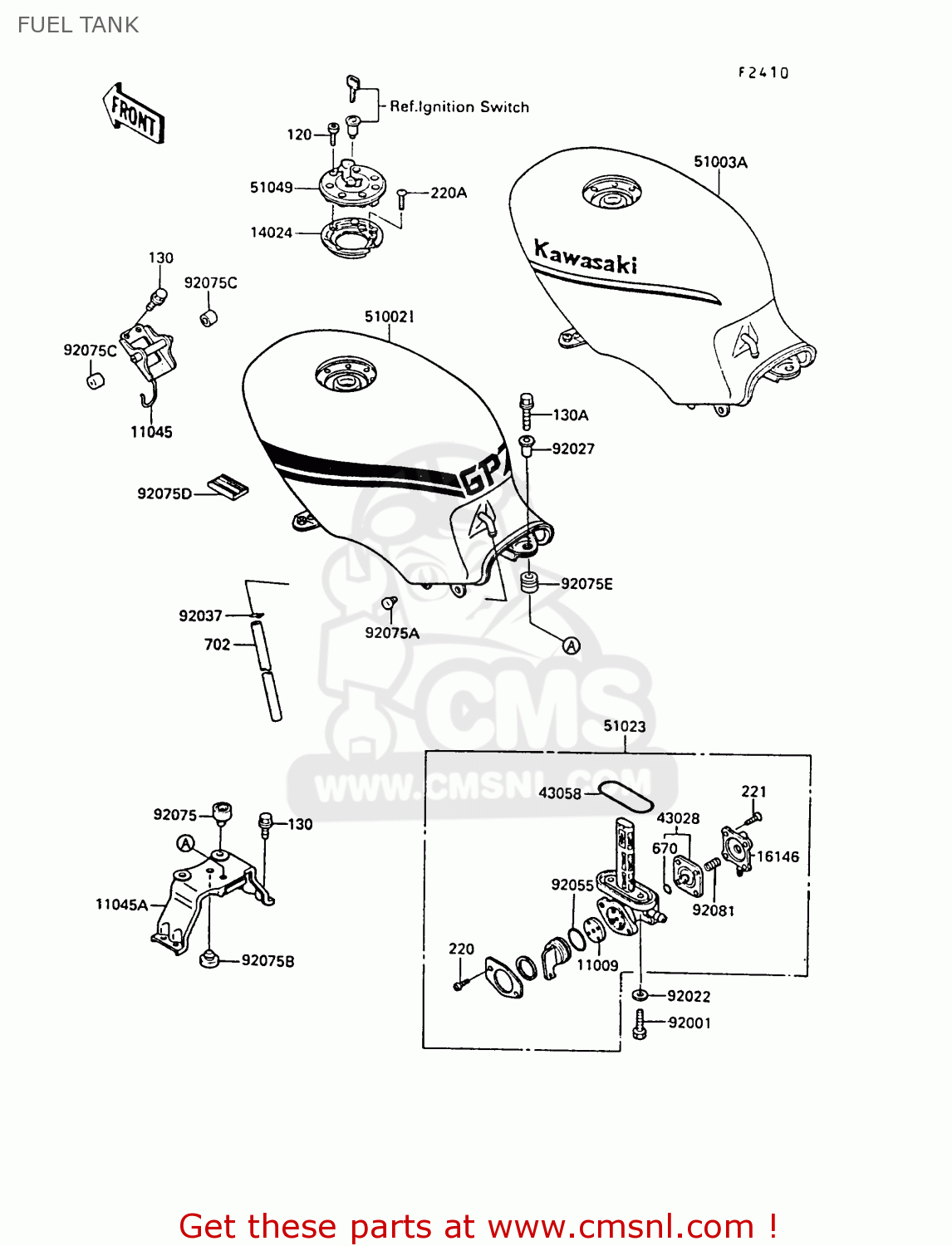 FUEL TANK EX400A3 GPZ400S 1989 SWEDEN